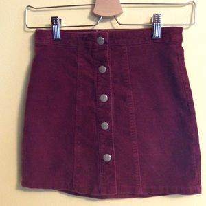 Velvet mini skirt